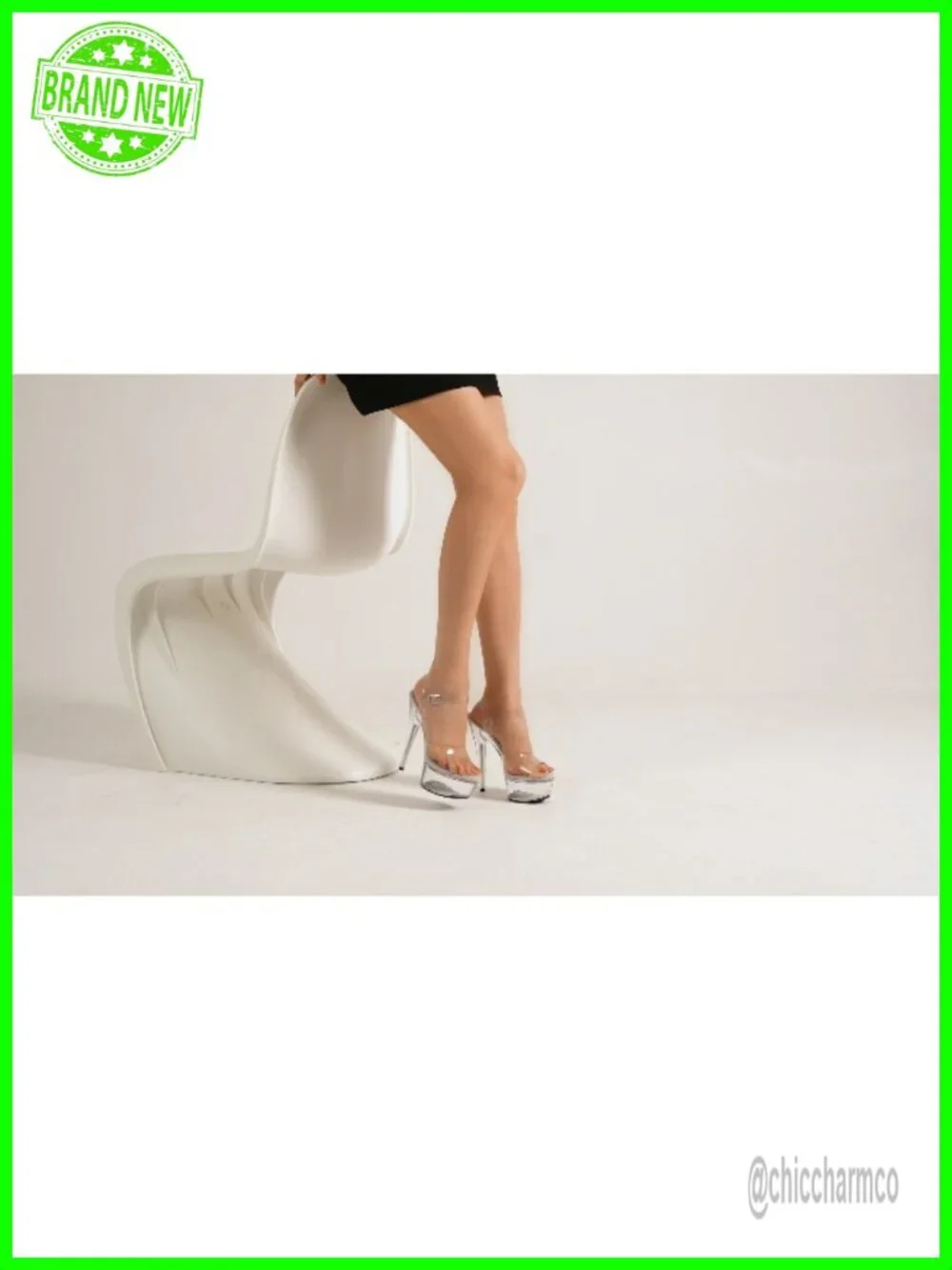 6in Clear Platform High Heels Ankle-Strap Stiletto Pole Dance Sandals